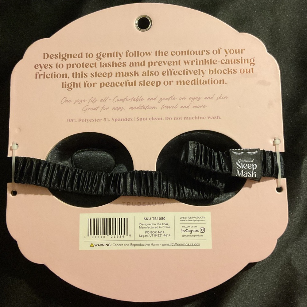 Satin Contoured Sleep Mask - Picture 2 of 2